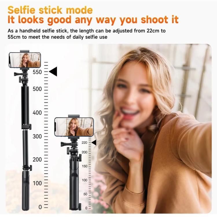 TELESIN Tri-folding Tripod For Sports Camera Mobile Phone Selfie Stand Desktop Fixed Bracket