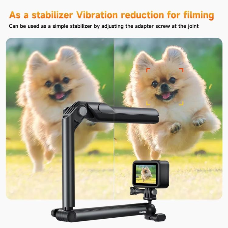 TELESIN Tri-folding Tripod For Sports Camera Mobile Phone Selfie Stand Desktop Fixed Bracket