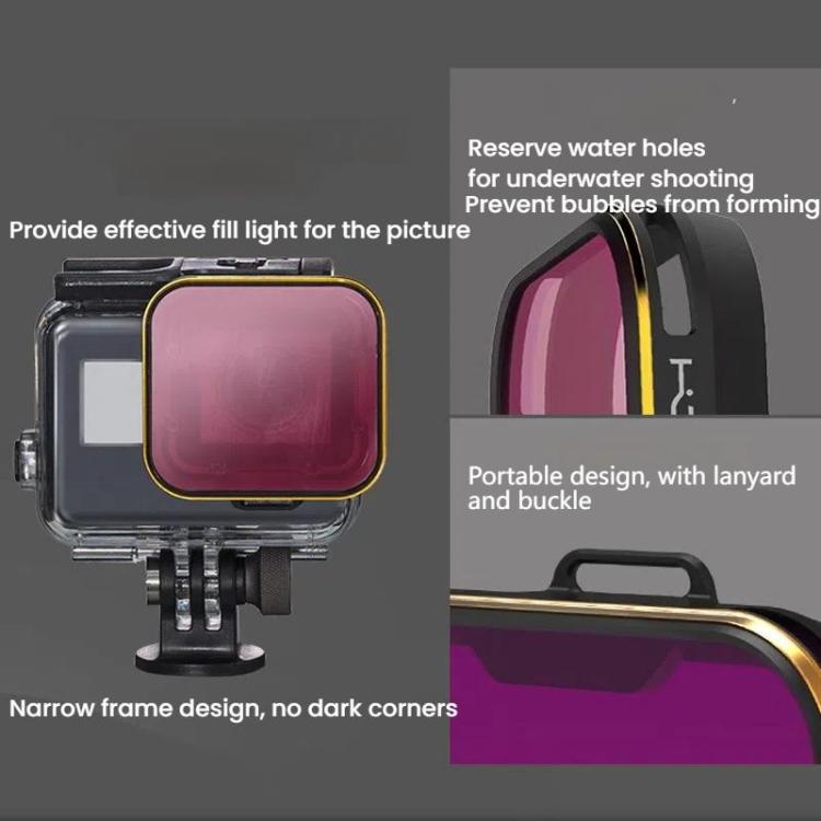 For GoPro 5/6 PGYTECH Deep Diving Snorkeling Filter Waterproof Case