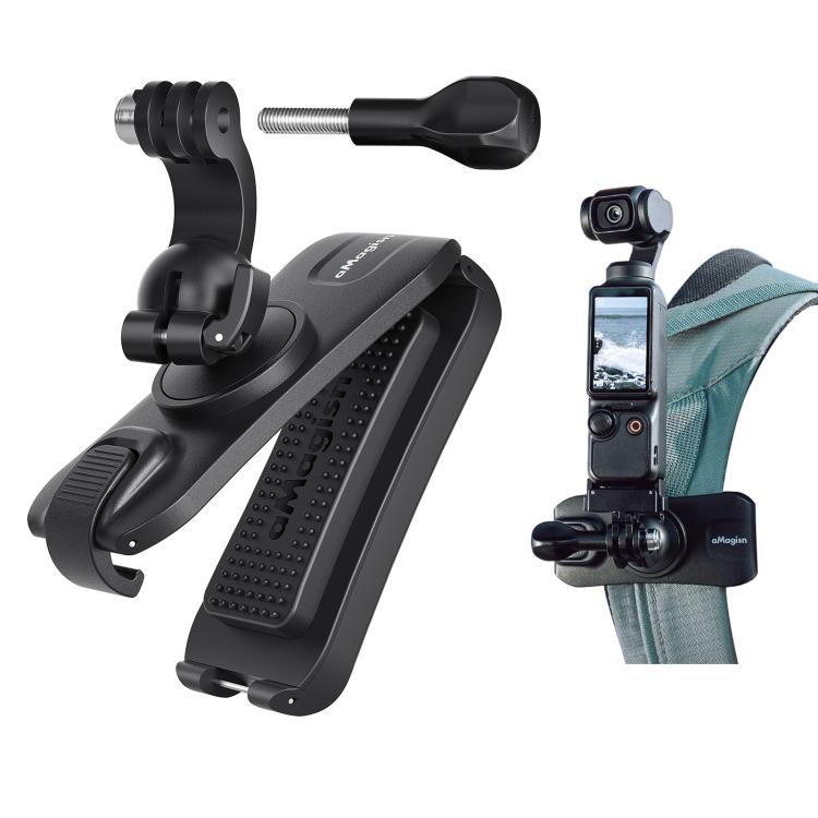 aMagisn 360-degree Rotation Ball Head Backpack Clip for Camera & Smartphone