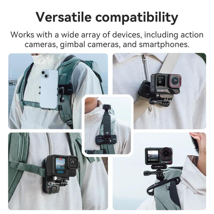 aMagisn 360-degree Rotation Ball Head Backpack Clip for Camera & Smartphone