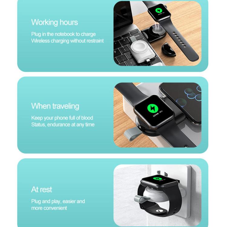 For Apple Watch 1/2/3/4/5/6/7/8/9/10/SE Portable Magnetic Wireless Charger Type-C Smart Wireless Charger