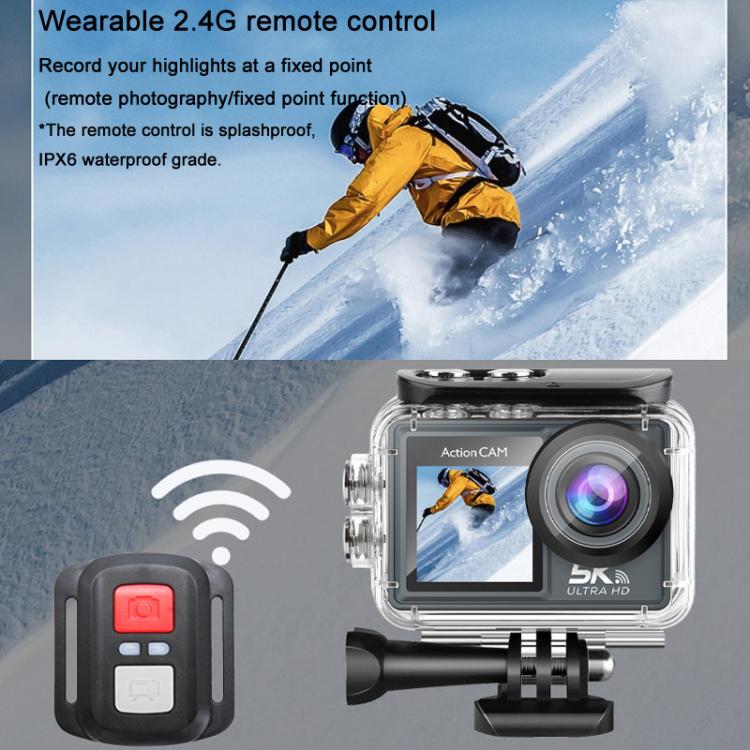 5K Action Camera Anti-Shake Outdoor HD Shooting Cycling Recorder Under Dive Camera, M40R With Remote Control, M40TR With Touch Screen + Remote Control, M40TRW With Touch Screen + Remote Control + Microphone