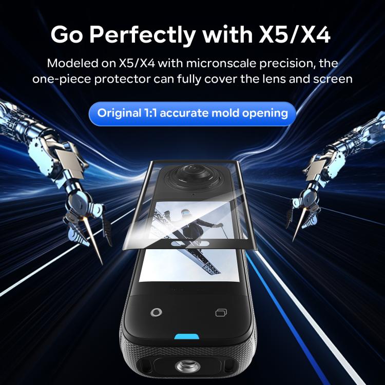 For Insta360 X5 / X4 aMagisn Tempered Glass Screen Protector Anti-Scratch 9H Hardness