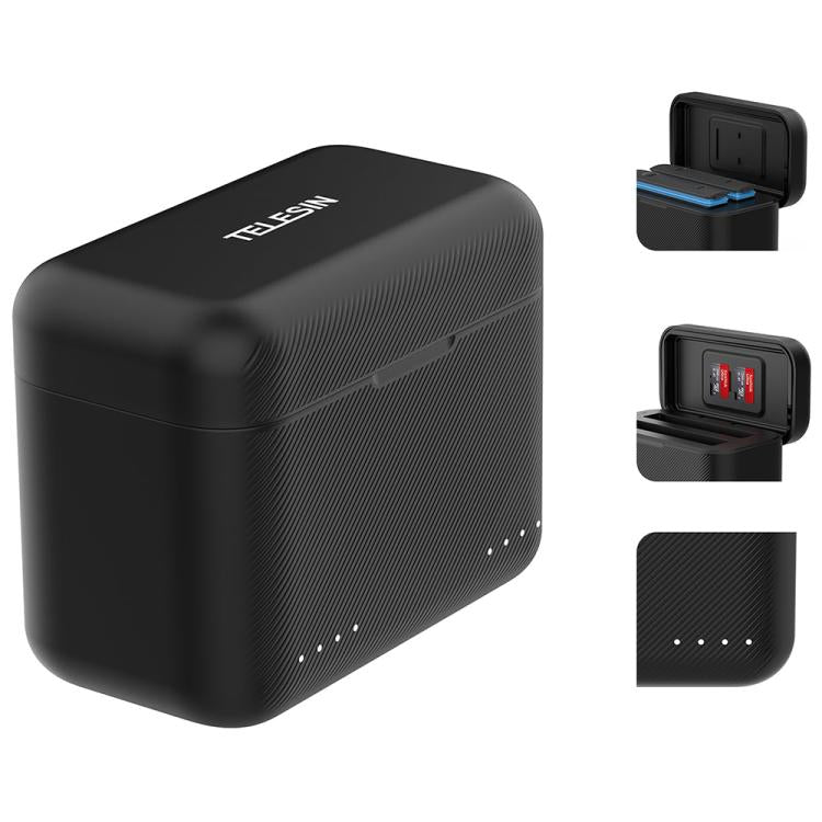 For Insta360 X4 TELESIN Battery Charger Dual Battery Storage Charging Case