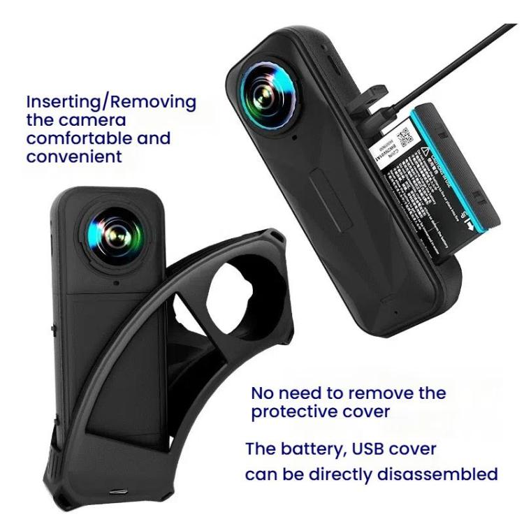 For Insta360 X5 Camera Silicone Cover Case With Lens Cap Shockproof Protective Shell