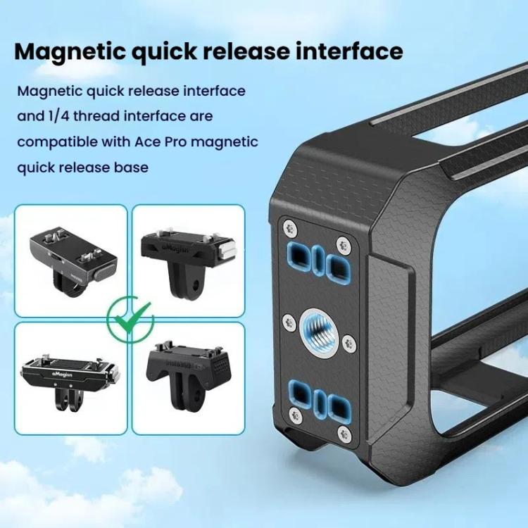 For Insta360 X5 Plastic Protective Frame Magnetic Quick-Release Camera Cage Expansion Bracket, Plastic Frame