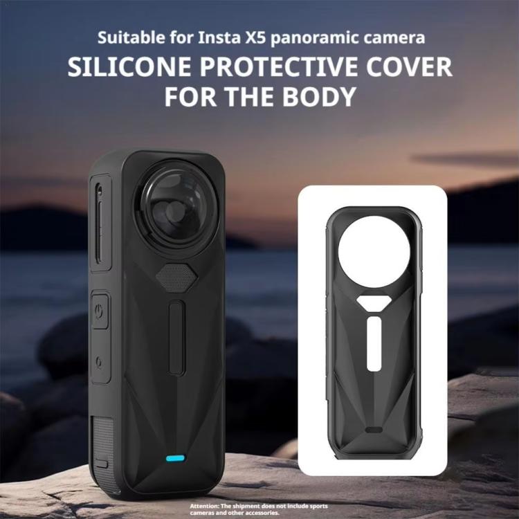 For Insta360 X5 Camera Silicone Case Body Cover Anti-dust and Stain-resistant Protective Shell, Silicone Case