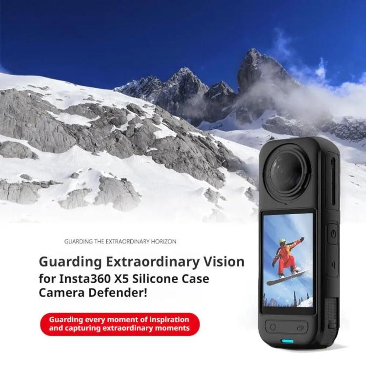For Insta360 X5 Camera Silicone Case Body Cover Anti-dust and Stain-resistant Protective Shell, Silicone Case