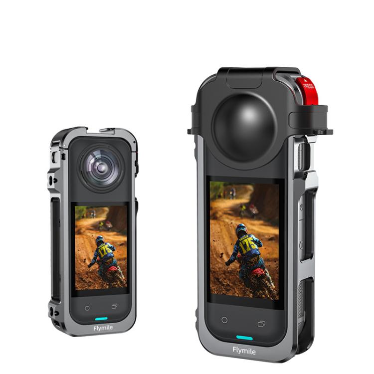 For Insta360 X5 Camera Flymile Metal Frame Lens Cover Set Rabbit Cage Expansion Bracket