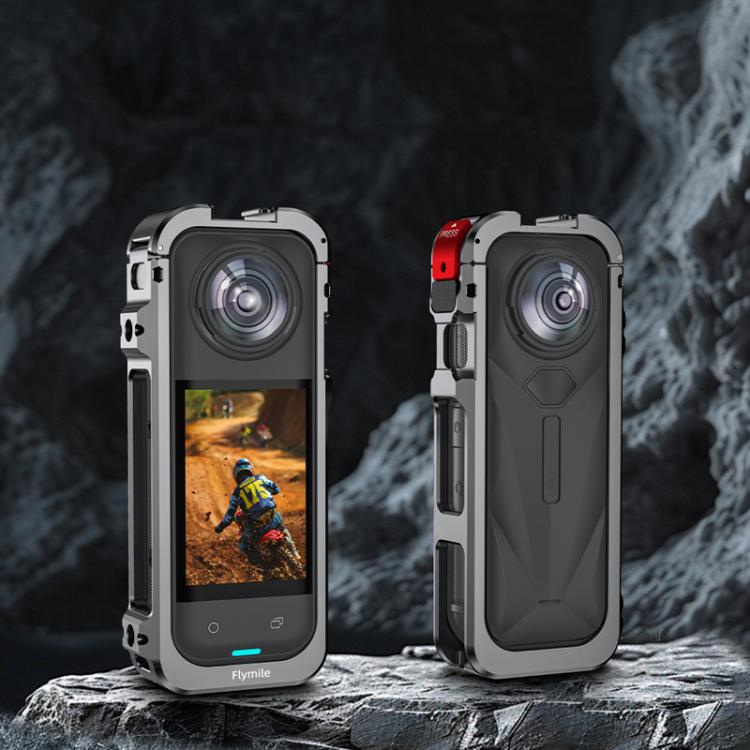 For Insta360 X5 Camera Flymile Metal Frame Lens Cover Set Rabbit Cage Expansion Bracket