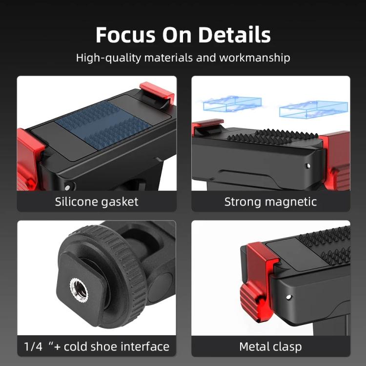 For Osmo Action 3 / 4 / 5 Pro Flymile AC5003 Magnetic Head Quick Release Base, For Osmo Action 3 / 4 / 5 Pro