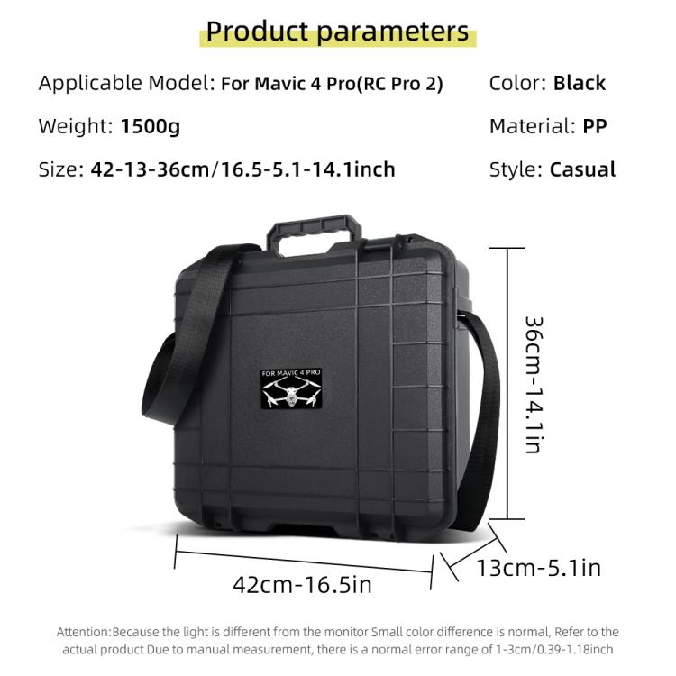 For DJI Mavic 4 Pro / RC Pro 2 Explosion-proof Case Storage Box Suitcase With Shoulder Strap