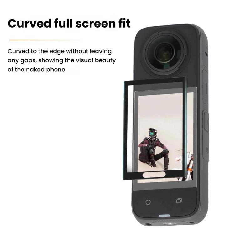 Sunnylife Curved Tempered Film HD Anti-Explosion Anti-Drop Scratch Protective Film, For Insta360 X5 / X4, For Insta360 X5 / X4 2sets