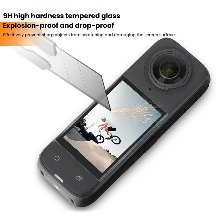 Sunnylife Curved Tempered Film HD Anti-Explosion Anti-Drop Scratch Protective Film, For Insta360 X5 / X4, For Insta360 X5 / X4 2sets