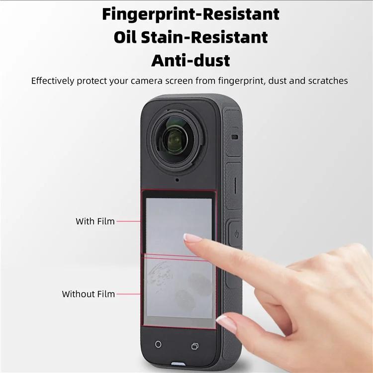 Sunnylife Curved Tempered Film HD Anti-Explosion Anti-Drop Scratch Protective Film, For Insta360 X5 / X4, For Insta360 X5 / X4 2sets
