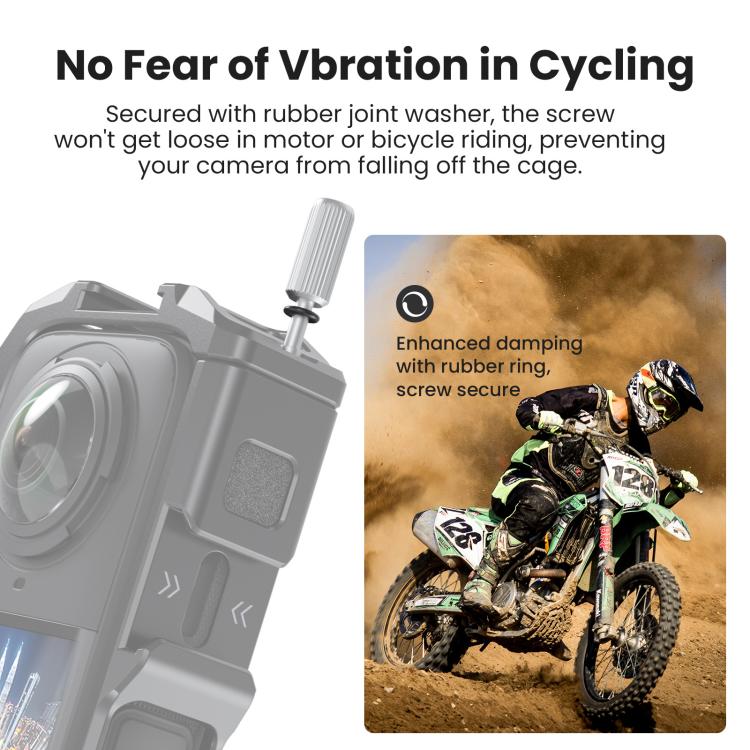 aMagisn Metal Cage for Insta360 X5 Wind Noise Reduction, Shockproof Mount with Dual Cold Shoe