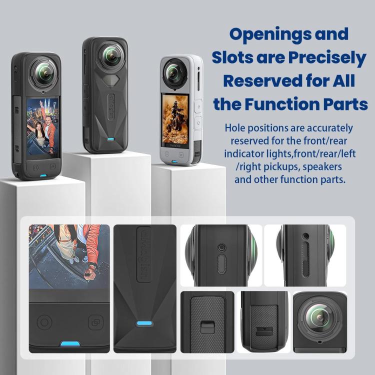 For Insta360 X5 Action Camera Protective Accessories, aMagisn Body Case+Lens Cap Black, aMagisn Body Case+Lens Cap Gray, aMagisn Body Case Black, aMagisn Body Case Gray