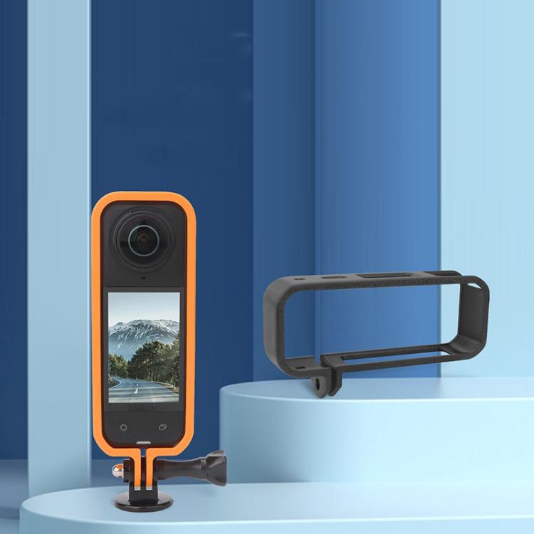 For Insta360 X5 360 Camera CQT Expandable Protective Cage Shockproof Case, Vertical Black, Horizontal Black, Vertical Orange, Horizontal Orange
