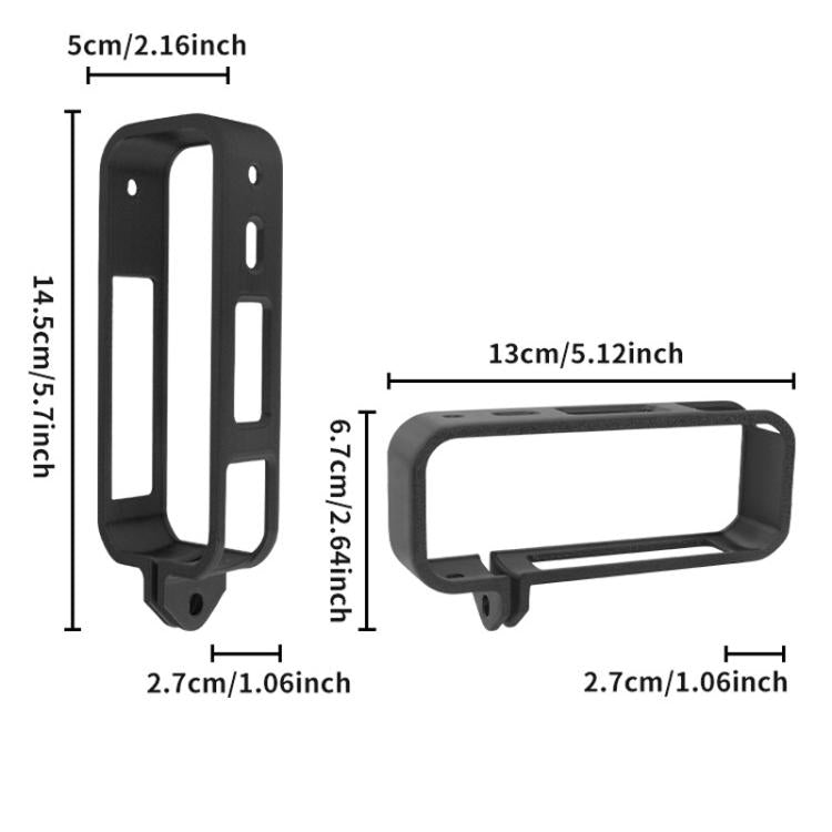 For Insta360 X5 360 Camera CQT Expandable Protective Cage Shockproof Case, Vertical Black, Horizontal Black, Vertical Orange, Horizontal Orange