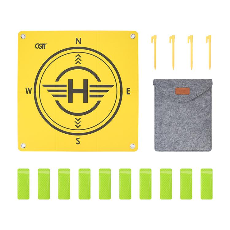 CQT 55cm Universal Reflective Drone Landing Pad Dual-Sided Waterproof Foldable Mat with Ground Pegs