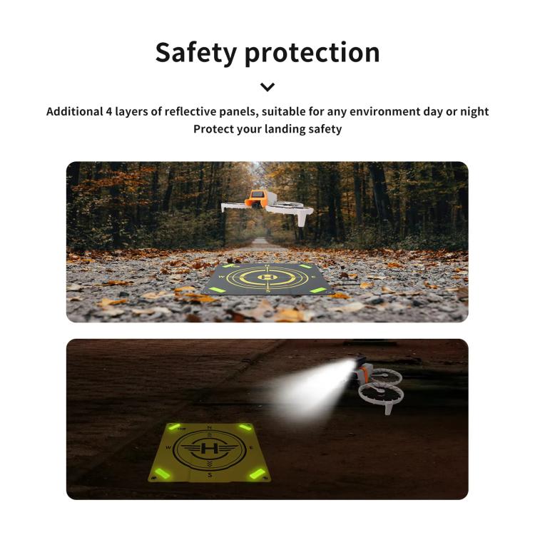 CQT 55cm Universal Reflective Drone Landing Pad Dual-Sided Waterproof Foldable Mat with Ground Pegs