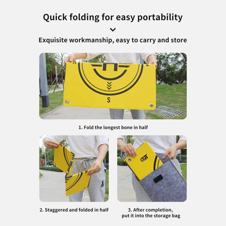 CQT 55cm Universal Reflective Drone Landing Pad Dual-Sided Waterproof Foldable Mat with Ground Pegs