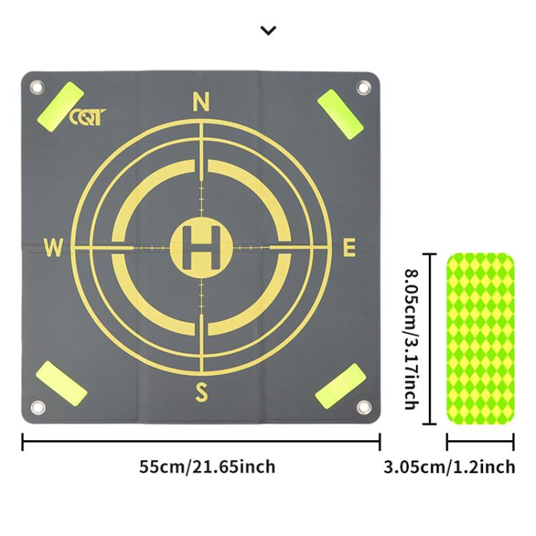 CQT 55cm Universal Reflective Drone Landing Pad Dual-Sided Waterproof Foldable Mat with Ground Pegs
