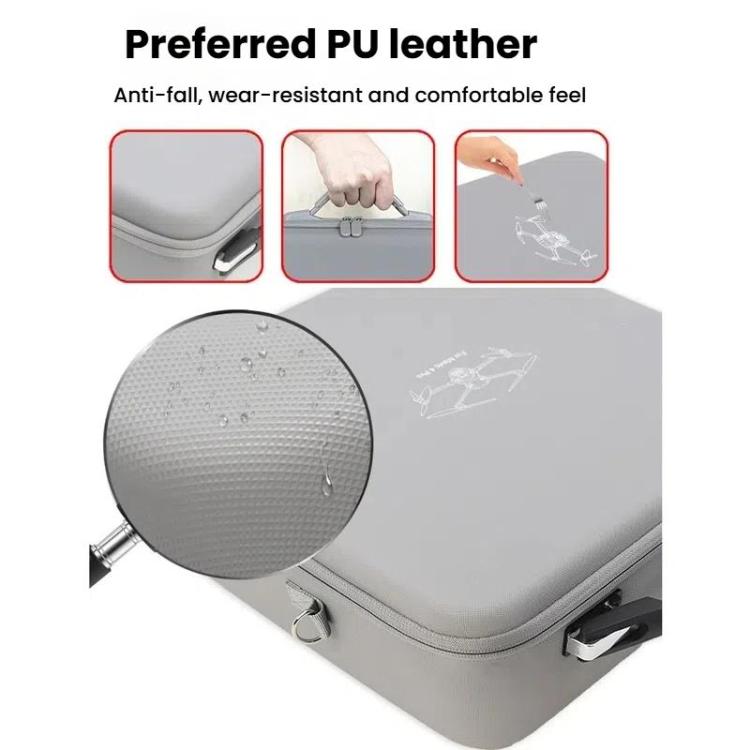 For DJI Mavic 4 Pro Fly More Combo / Creator Combo Carrying Case Durable PU Crossbody Shoulder Bag, Shoulder Bag Black, Shoulder Bag Gray