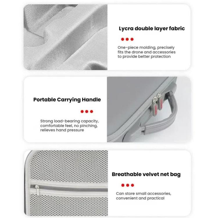 For DJI Mavic 4 Pro Fly More Combo / Creator Combo Carrying Case Durable PU Crossbody Shoulder Bag, Shoulder Bag Black, Shoulder Bag Gray