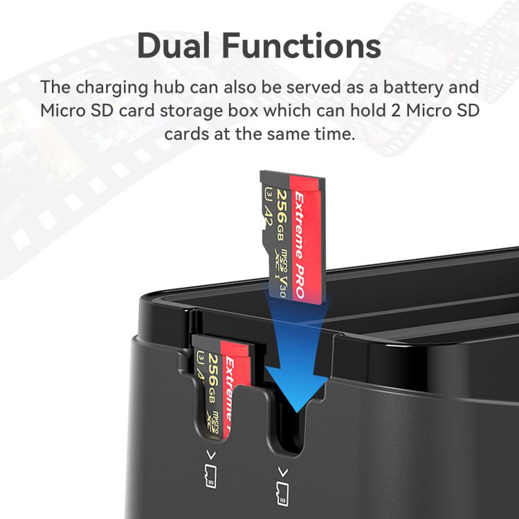 For Insta360 X5 Camera AMagisn Battery Charger Fast Charging Station For 3 Batteries Simultaneously
