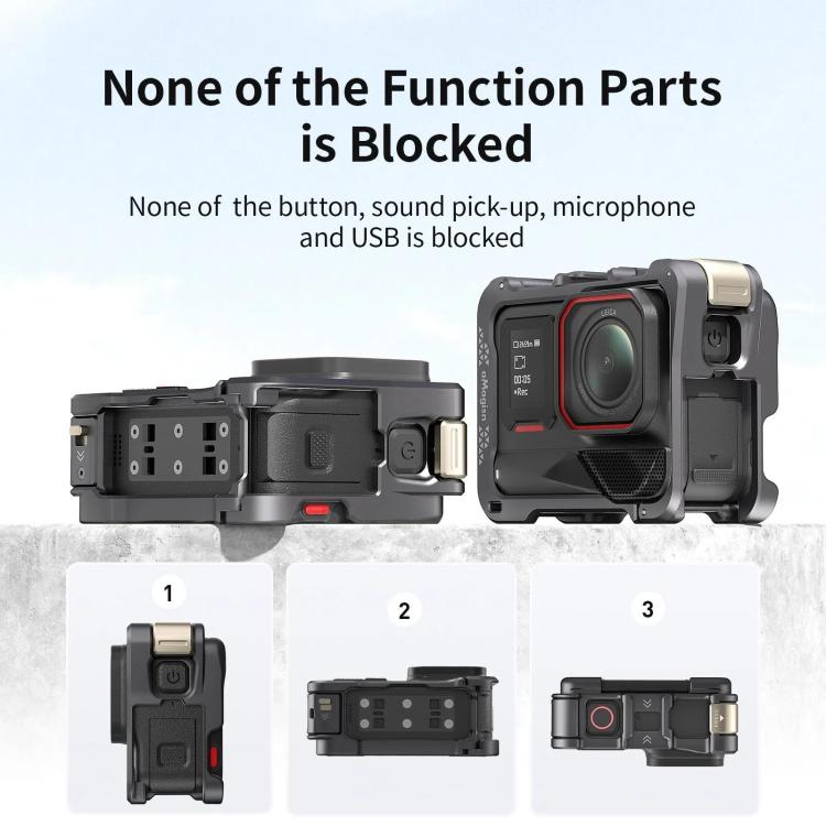 For Insta360 Ace Pro 2 / Ace Pro Camera AMagisn Quick Release Metal Cage Horizontal & Vertical Shooting Protective Frame