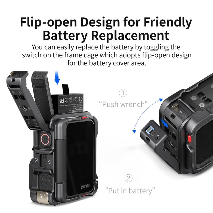 For Insta360 Ace Pro 2 / Ace Pro Camera AMagisn Quick Release Metal Cage Horizontal & Vertical Shooting Protective Frame