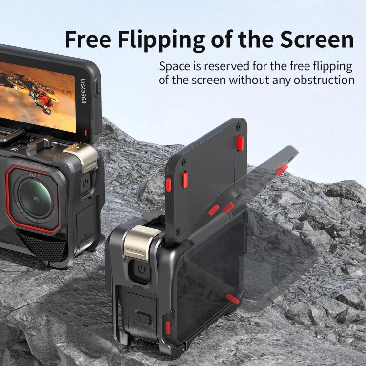 For Insta360 Ace Pro 2 / Ace Pro Camera AMagisn Quick Release Metal Cage Horizontal & Vertical Shooting Protective Frame