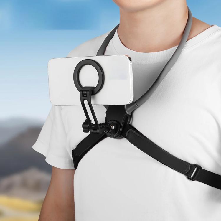 Adjustable Magnetic Neck Mount Phone Holder Quick-Release Chest Strap POV Mount For Sports & Vlogging