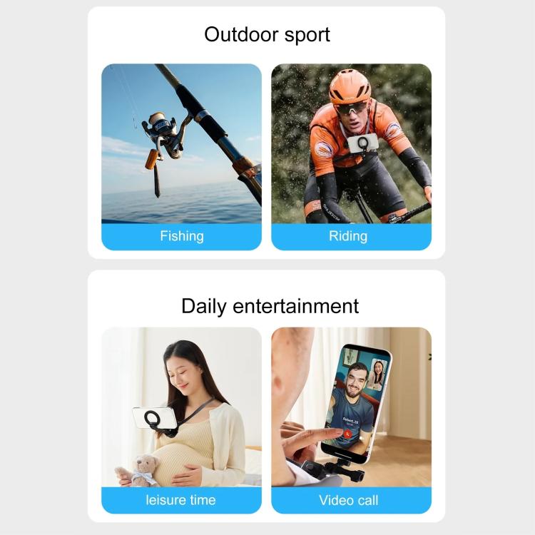 Adjustable Magnetic Neck Mount Phone Holder Quick-Release Chest Strap POV Mount For Sports & Vlogging