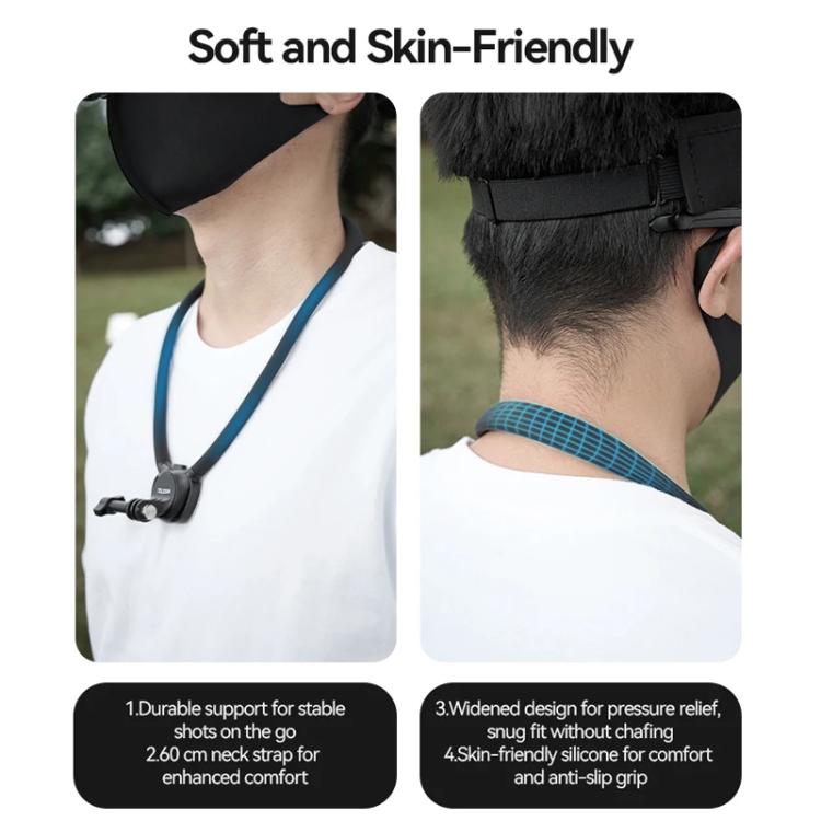 TELESIN Action Camera Neck Holder SE2.0 POV Perspective Bracket With Adjustable Chest Strap, SE2.0 Gray, SE2.0 Black