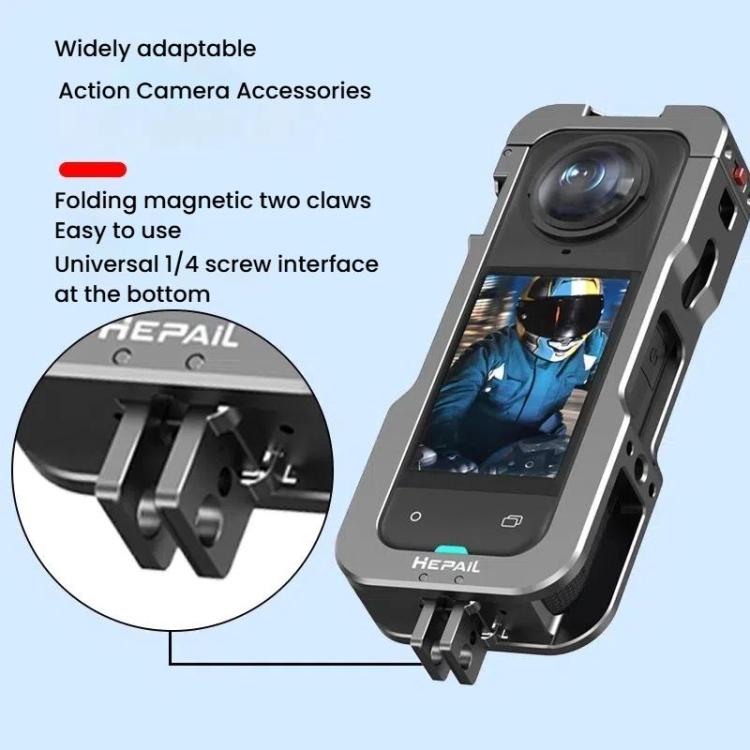 For Insta360 X5 HEPAIL AC-81 Metal Rabbit Cage Extended Protective Frame, AC-81