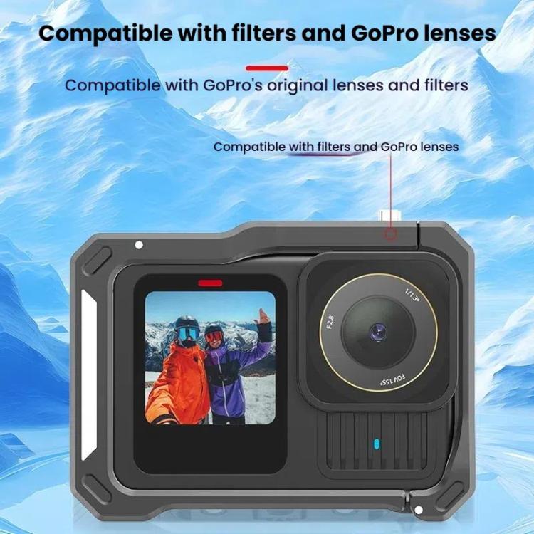 HEPAIL AC68 Aluminum Alloy Rabbit Cage Frame For GoPro HERO13 Black /12 Black /11 Black /10 Black /9 Black, AC68