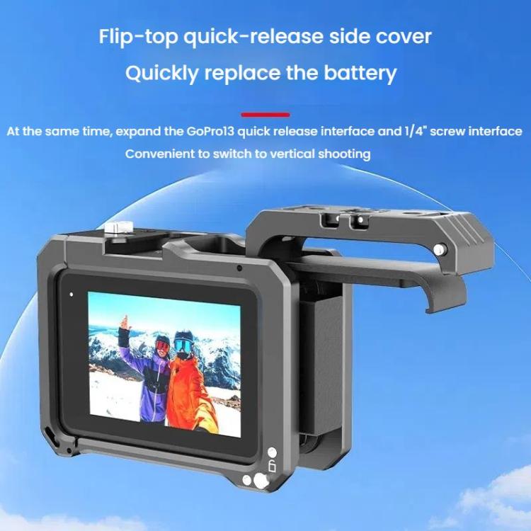 HEPAIL AC68 Aluminum Alloy Rabbit Cage Frame For GoPro HERO13 Black /12 Black /11 Black /10 Black /9 Black, AC68