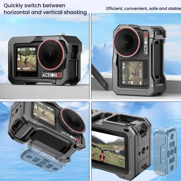 For DJI Osmo Action 5 Pro / 4 / 3 HEPAIL AC70 Metal Rabbit Cage, AC70