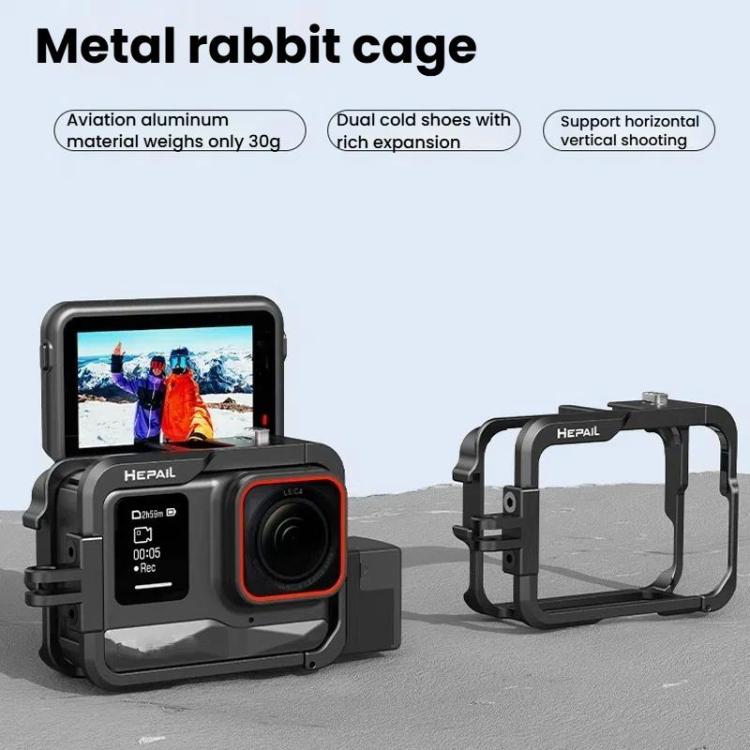 Metal Rabbit Cage Camera Frame Accessories, For Insta360 Ace HEPAIL AC-25, For Insta360 Ace Pro HEPAIL AC-26