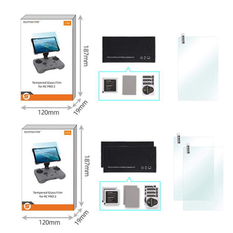 For DJI RC PRO 2 / Mavic 4 Pro Tempered Glass Screen Protector Explosion-proof Protective Film, Sunnylife BHM01, Sunnylife BHM02 2pcs