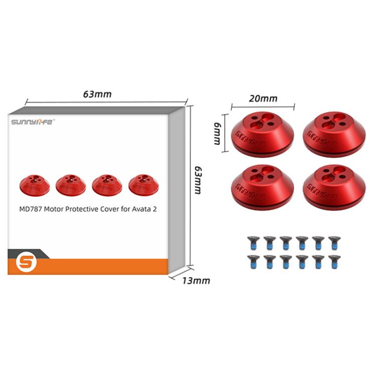 For DJI Avata 2 Sunnylife AT2-MD787 Motor Anti-dust Cover Aluminum Alloy Motor Protection Cover