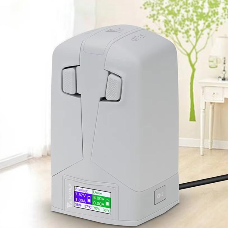 For DJI Flip YX Dual-Slot Vertical Bttery Charger Charging Station With Color Screen, 2-way Vertical Color Screen