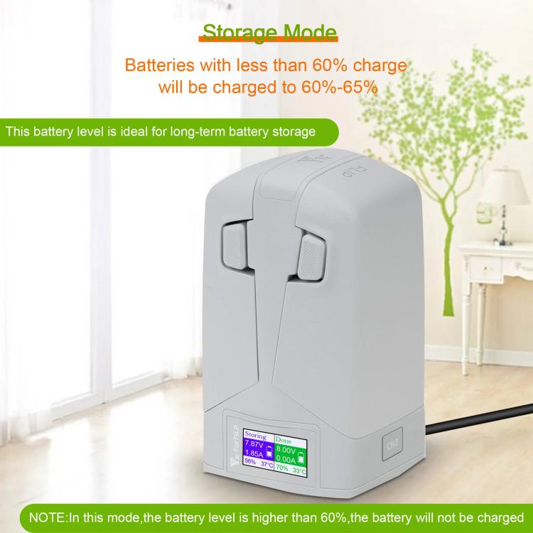 For DJI Flip YX Dual-Slot Vertical Bttery Charger Charging Station With Color Screen, 2-way Vertical Color Screen