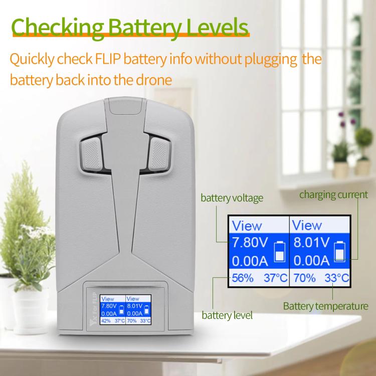 For DJI Flip YX Dual-Slot Vertical Bttery Charger Charging Station With Color Screen, 2-way Vertical Color Screen