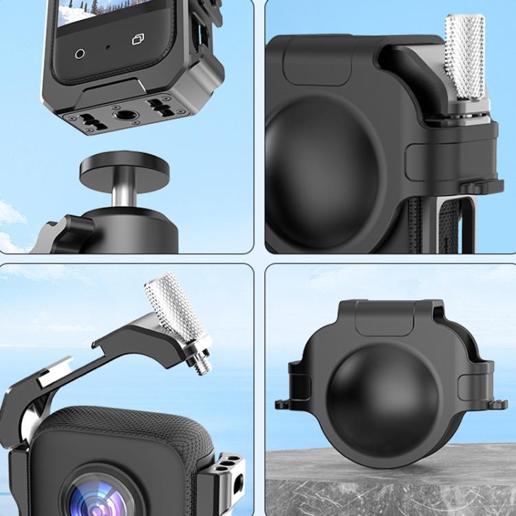 For Insta360 X3 HEPAIL AC62 Metal Rabbit Cage Magnetic Suction Horizontal Vertical Protective Frame, AC62