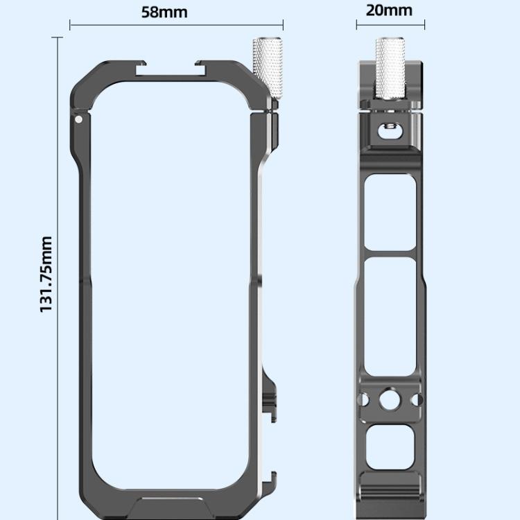 For Insta360 X3 HEPAIL AC62 Metal Rabbit Cage Magnetic Suction Horizontal Vertical Protective Frame, AC62