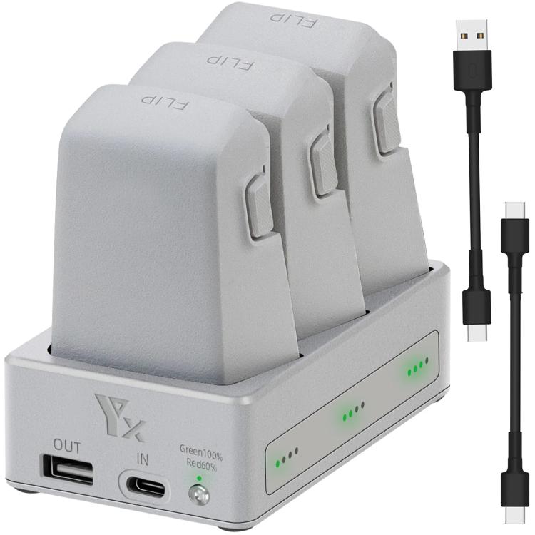 For DJI Flip YX 3-Way Charger Bidirectional Battery Management System, 3-Way LED Indicator